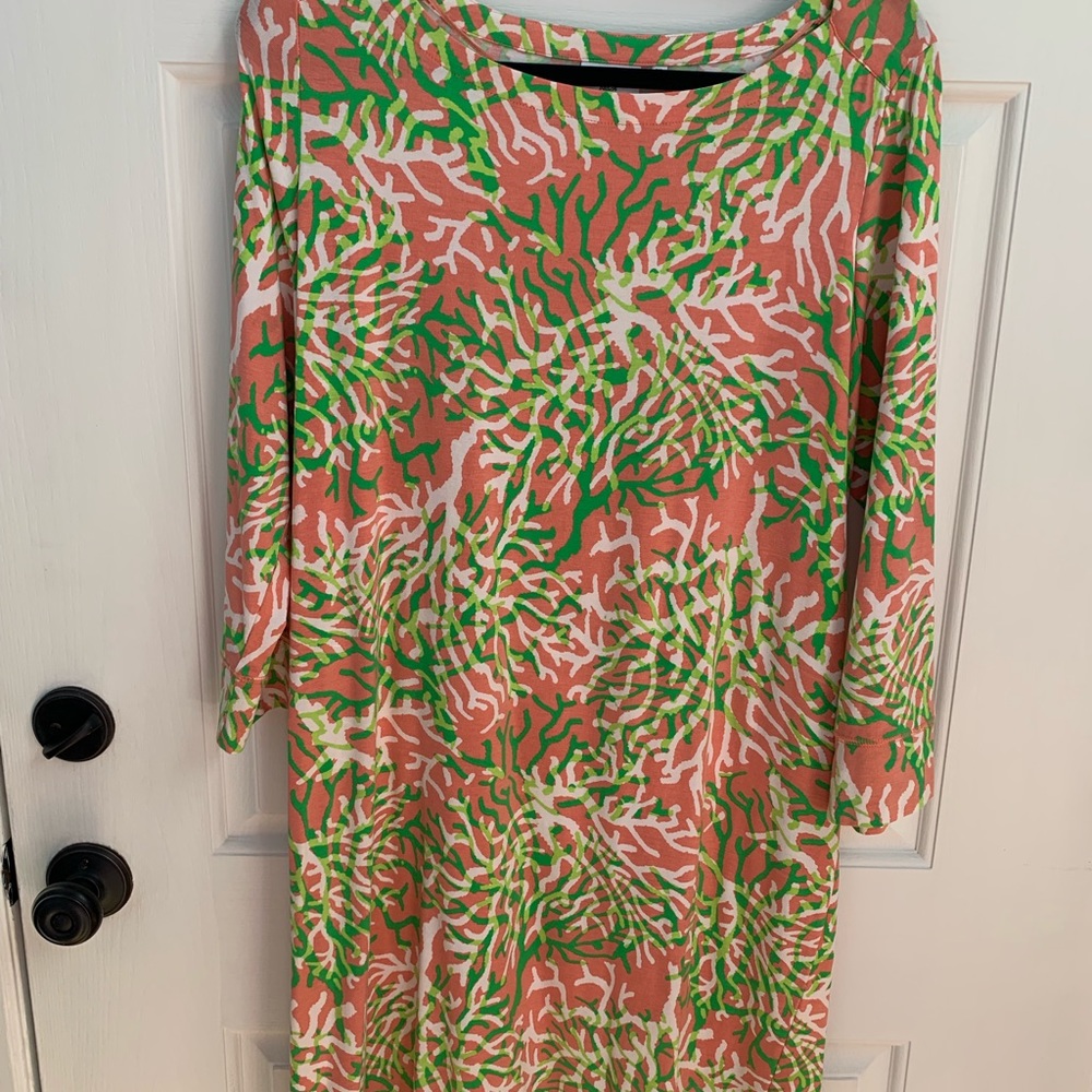 Pink and green dress